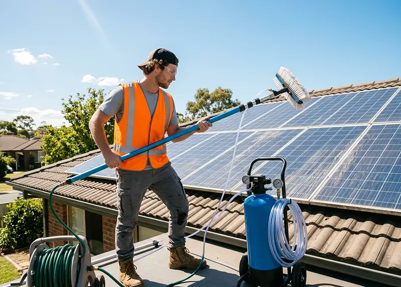 Scrubbing-clean-solar-panels Scrubbing clean solar panels